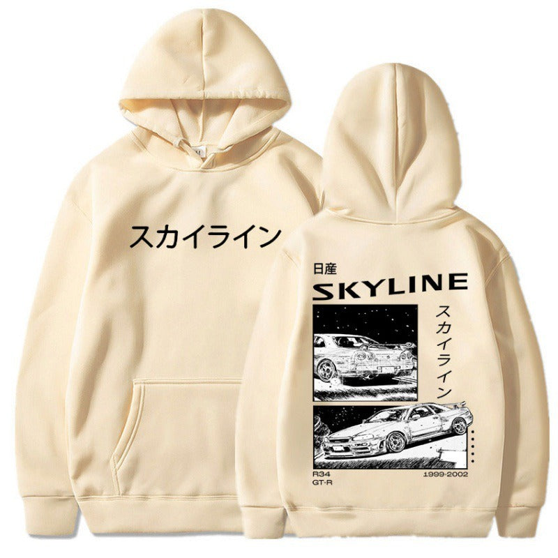 Initial D AE86 Drift Hoodie – Retro Anime Pullover Sweatshirt
