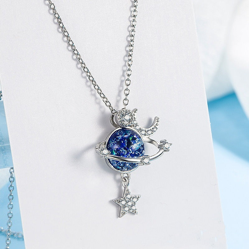 Stellar Orbit Moon & Planet Necklace