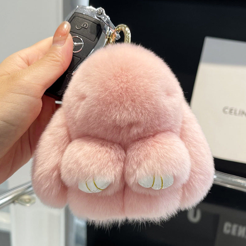 Mini Plush Bunny Keychain – Real Rex Fur
