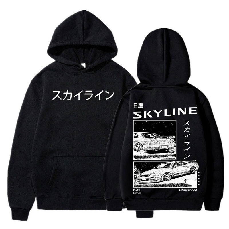 Initial D AE86 Drift Hoodie – Retro Anime Pullover Sweatshirt