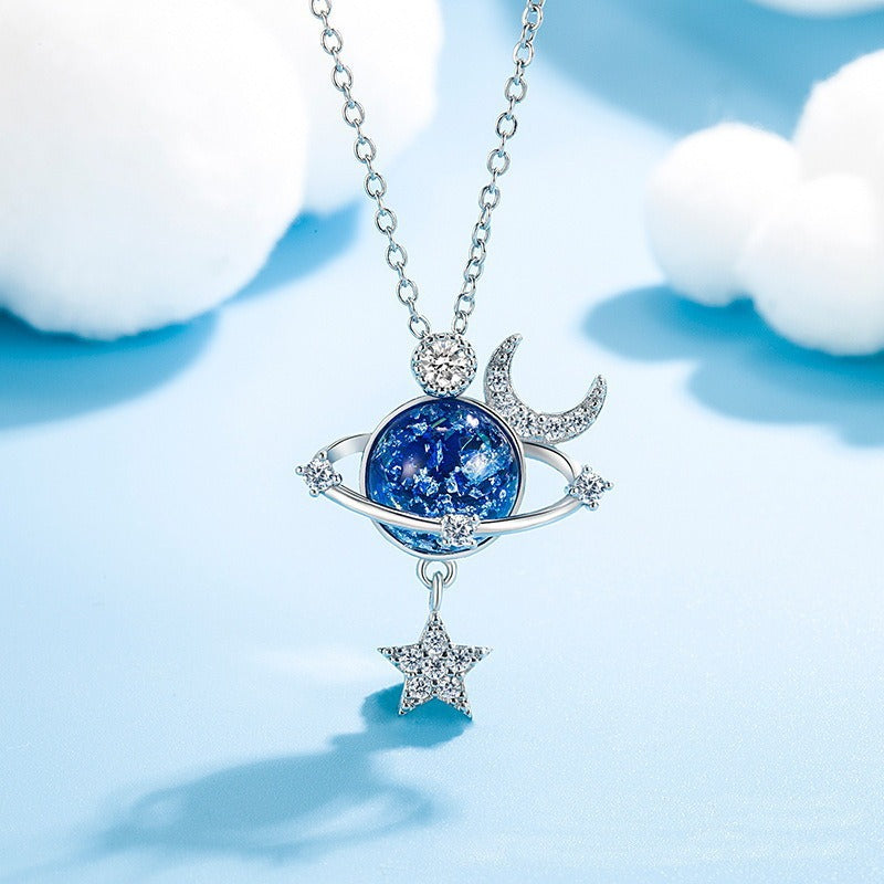 Stellar Orbit Moon & Planet Necklace