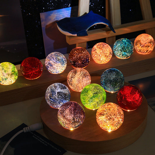 Colorful Glass Dragon Bead Crystal Ball – Glowing Orb Home Decor Light