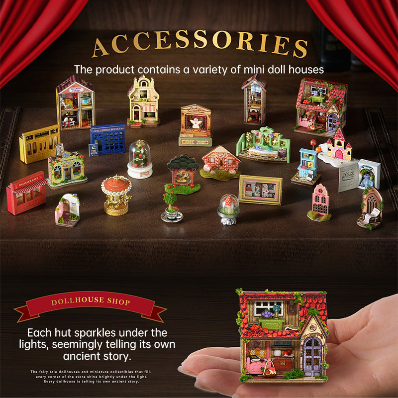 DIY Wooden Wonderhouse Book Nook – Miniature Bookend Puzzle Kit for Home Decor