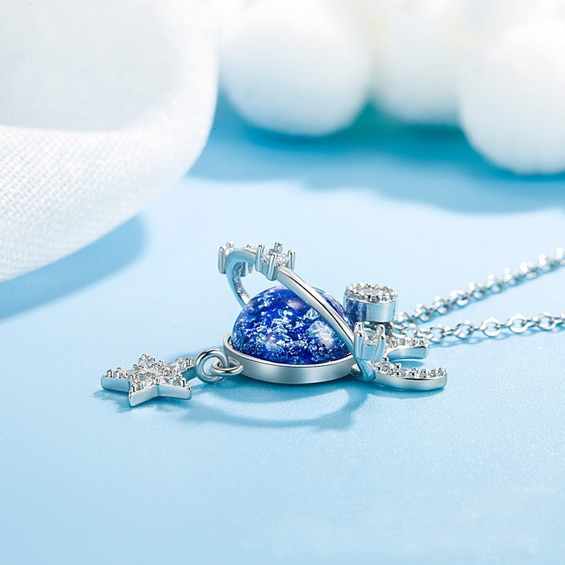 Stellar Orbit Moon & Planet Necklace