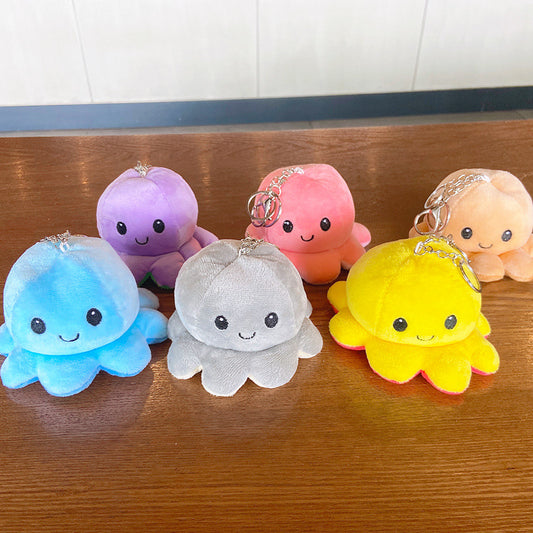 Reversible Octopus Plush Keychain