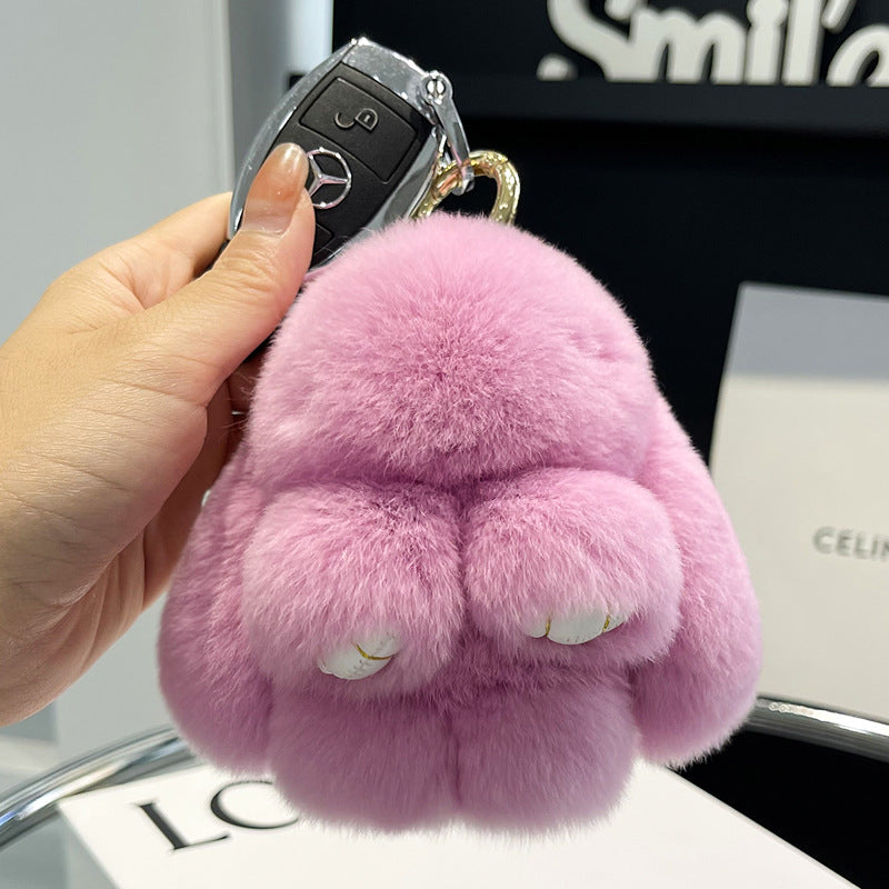 Mini Plush Bunny Keychain – Real Rex Fur