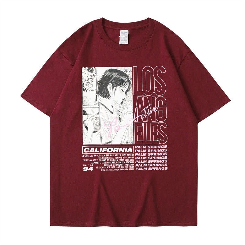 Anime Girl Print Summer T-Shirt – Soft Cotton Casual Tee for Fans