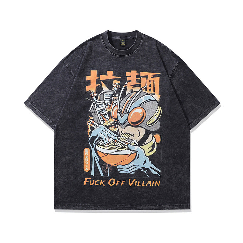 Japanese Anime Print Oversized T-Shirt – Unisex Streetwear Cotton Tee