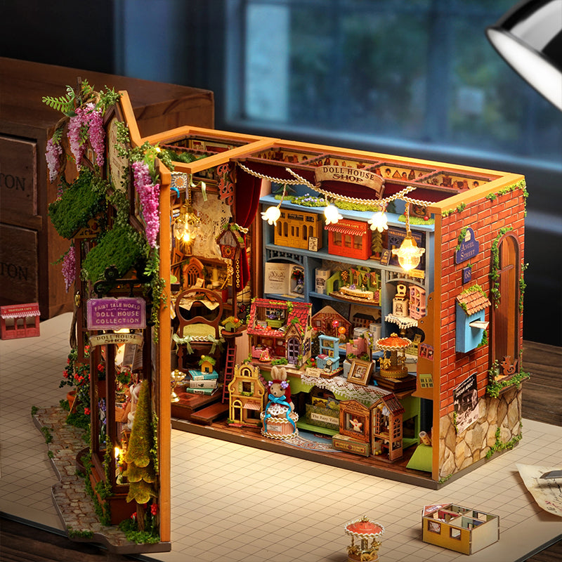 DIY Wooden Wonderhouse Book Nook – Miniature Bookend Puzzle Kit for Home Decor