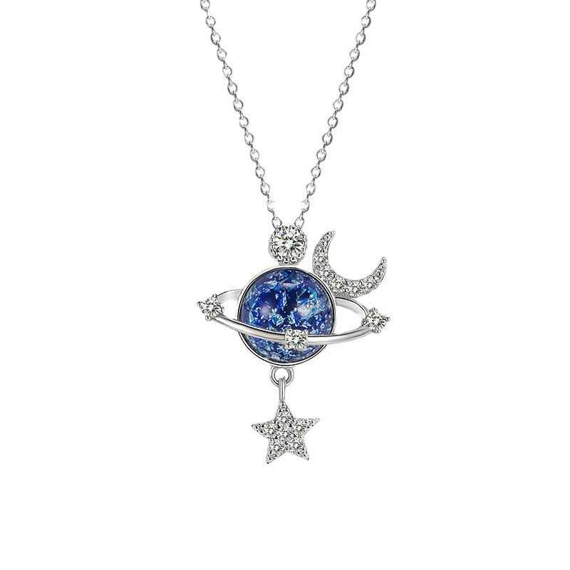 Stellar Orbit Moon & Planet Necklace