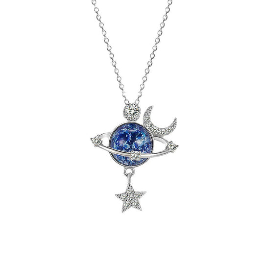 Stellar Orbit Moon & Planet Necklace