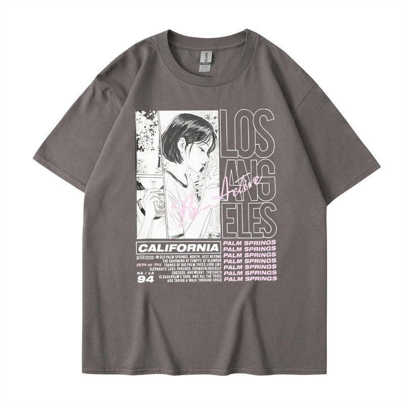 Anime Girl Print Summer T-Shirt – Soft Cotton Casual Tee for Fans