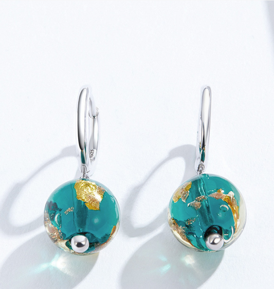 Dreamdrop Glazed Glass Earrings (S925 Sterling Silver)