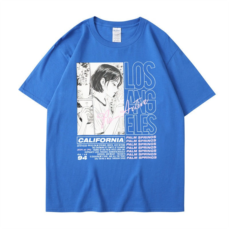 Anime Girl Print Summer T-Shirt – Soft Cotton Casual Tee for Fans