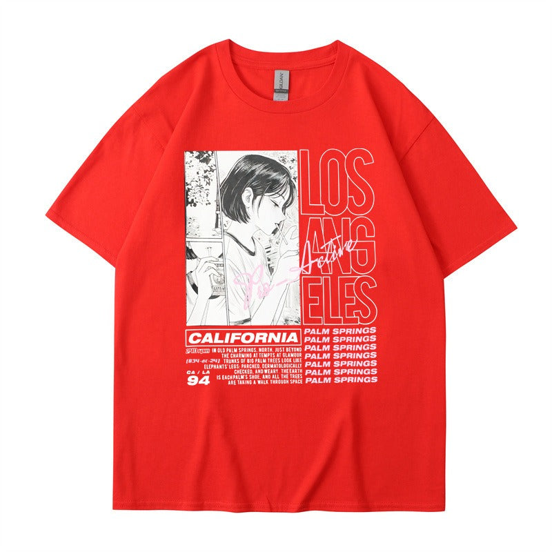Anime Girl Print Summer T-Shirt – Soft Cotton Casual Tee for Fans