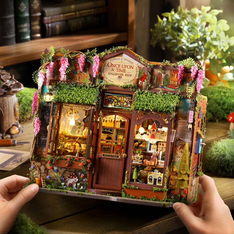 DIY Wooden Wonderhouse Book Nook – Miniature Bookend Puzzle Kit for Home Decor